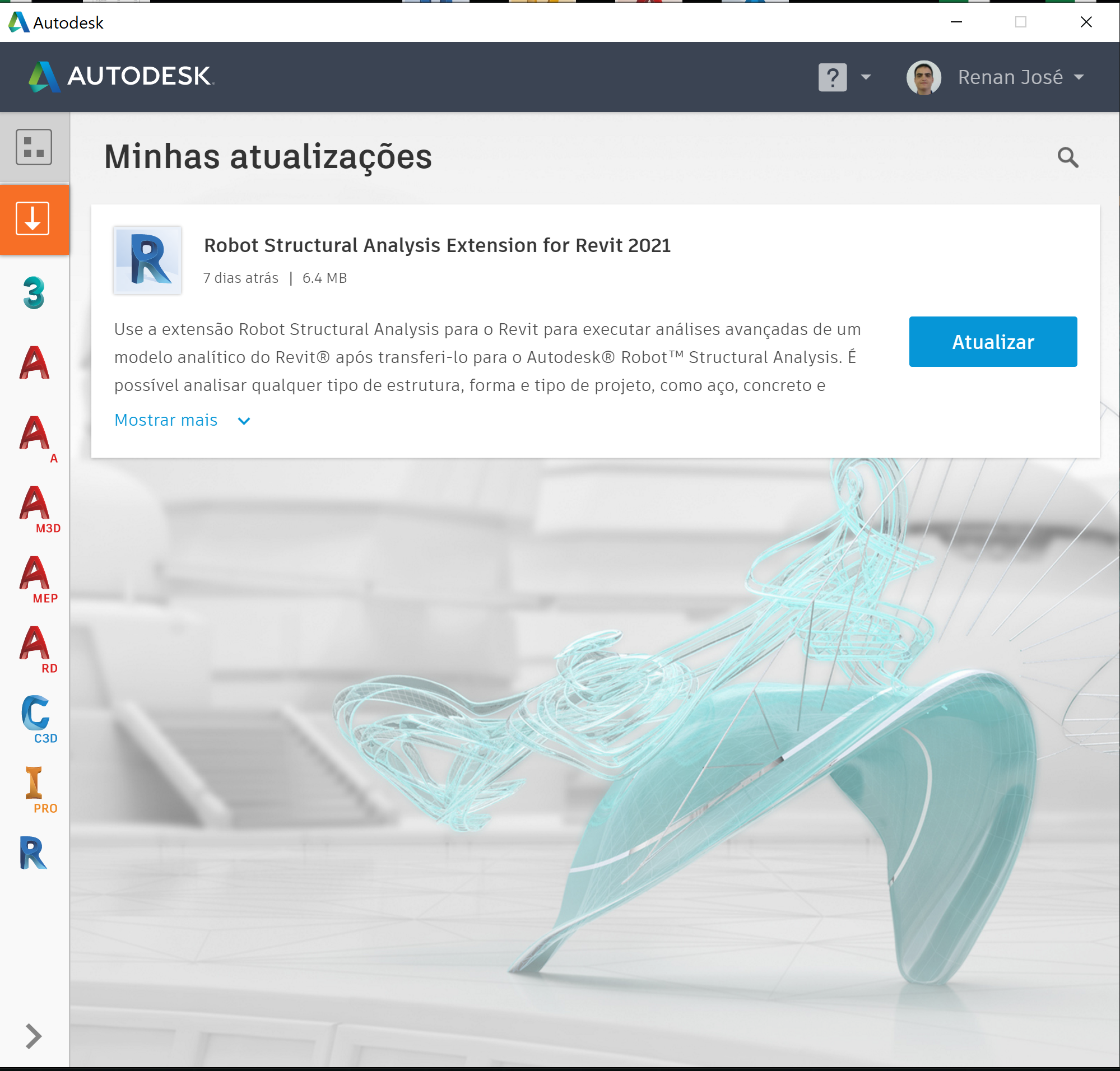Robot 2021 Icon Isn T Showed In Autodesk Desktop App Left Column Autodesk Community Robot Structural Analysis Products