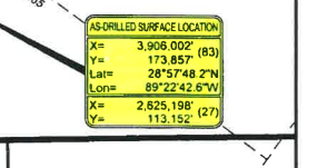 Image-1. Surveyed point 'As-Drilled' (from Post 9).