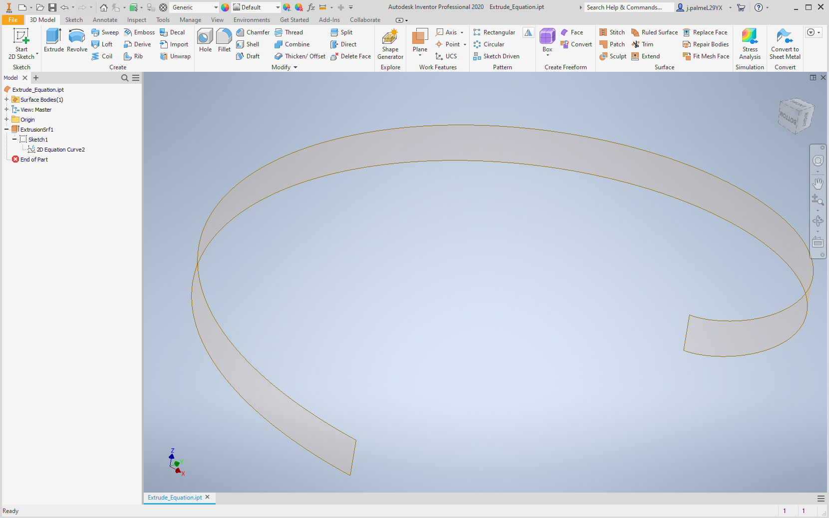 Solved: Cant Extrude Equation Line - Autodesk Community