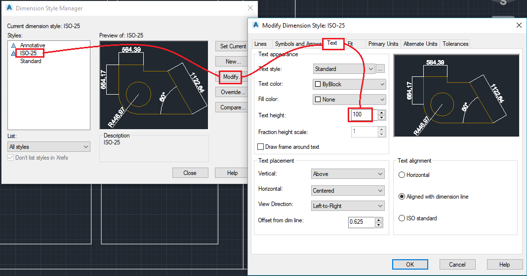 Solved: Dimension text height not changing - Autodesk Community - AutoCAD