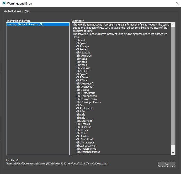 Error While Exporting Animation In Fbx Format Autodesk Community 3ds Max