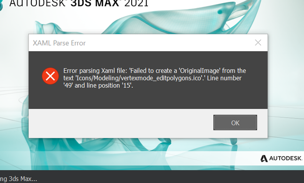 error xaml 3ds max 2021 - Autodesk Community - 3ds Max