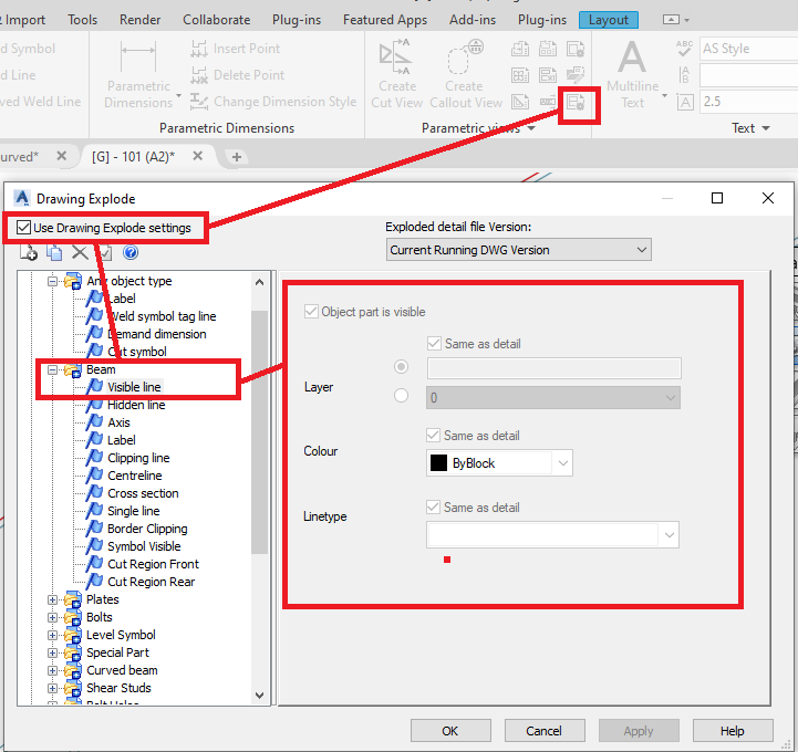 exploding detail drawing all lines turned Gray continuous lines ...