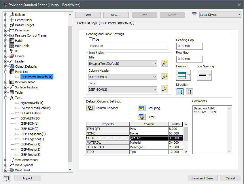 Solved: Part List Column Bold Text - Autodesk Community