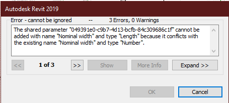 The shared parameter "-" cannot be added name - Autodesk Community