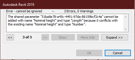 The shared parameter "-" cannot be added name - Autodesk Community