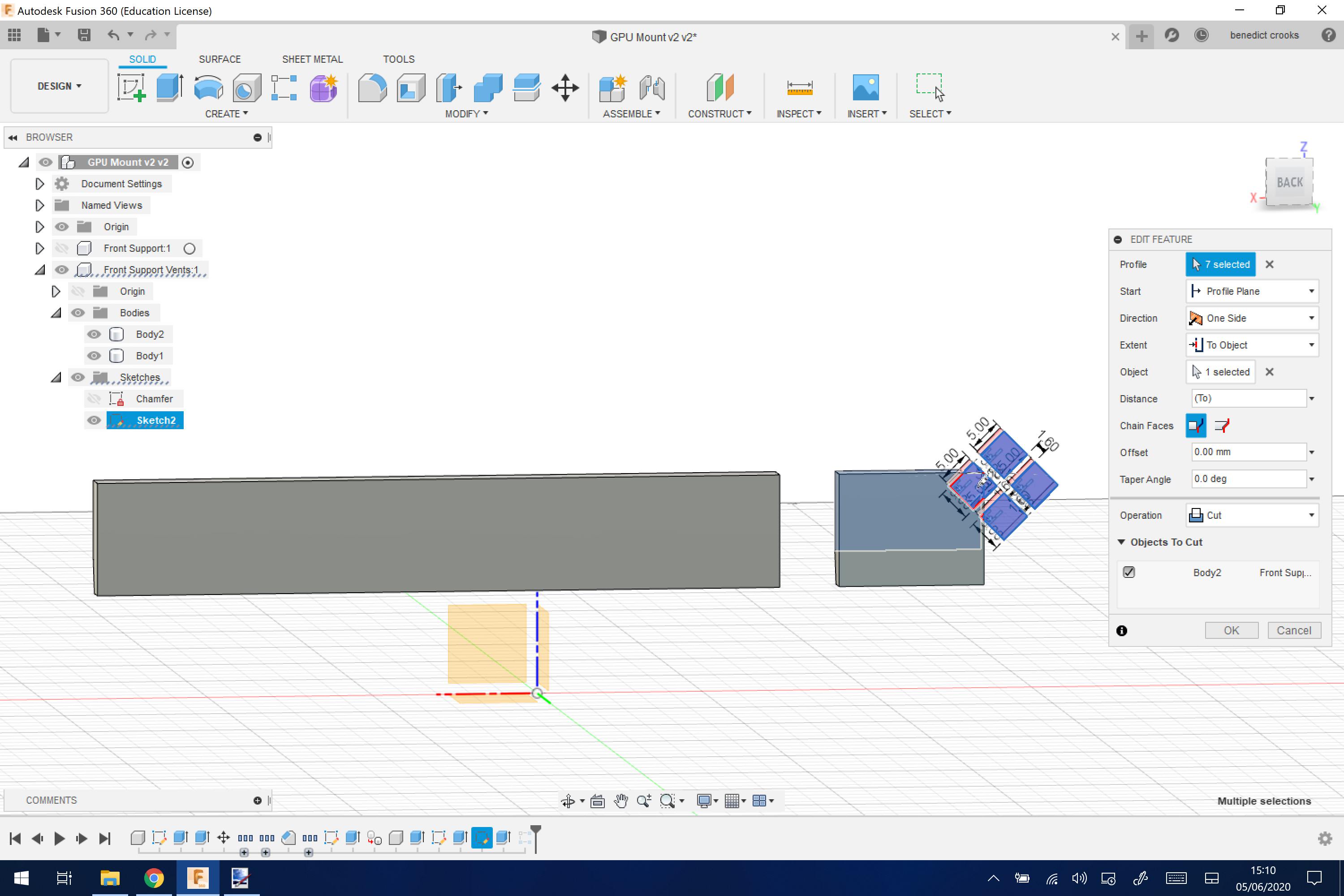 Trying to perform a cut through multiple objects - Autodesk Community