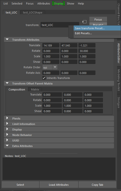 Using Python to save Transform Presets - Autodesk Community