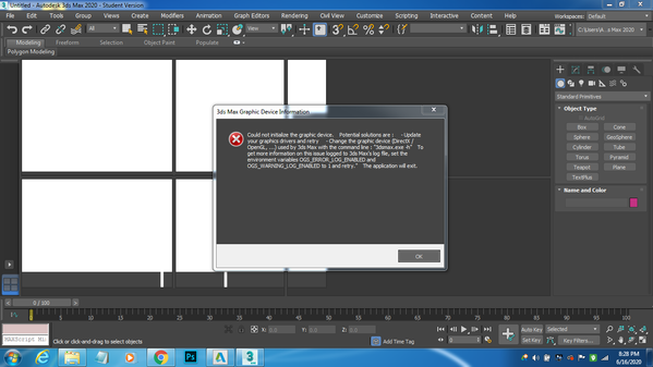 After installing 3ds MAX 2020 - 3ds Max Graphic Device Information -  Autodesk Community - 3ds Max