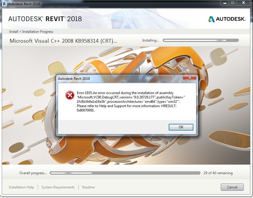 Solved Error 1935 When Installing Revit 18 Autodesk Community Subscription Installation And Licensing