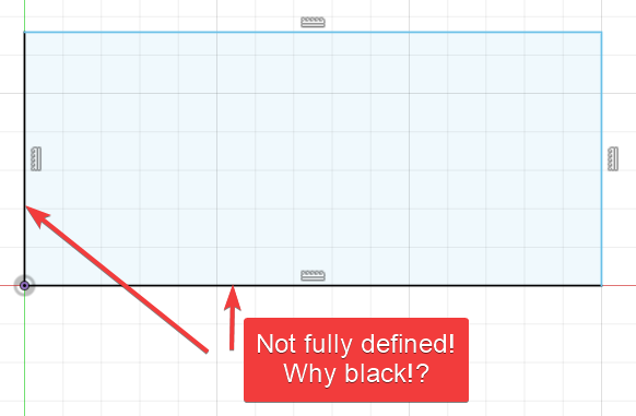 All black sketch but not fully constrained. - Autodesk Community