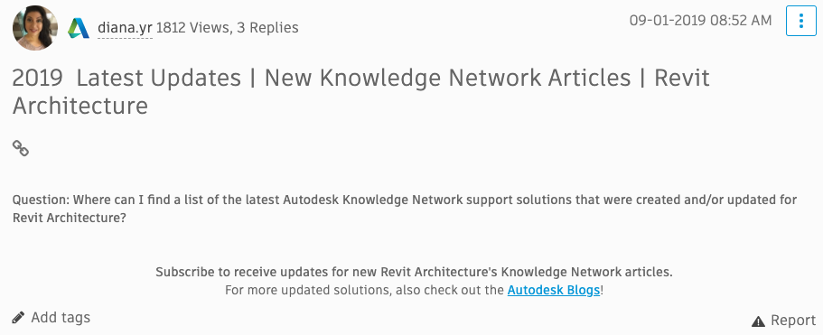 2019  Latest Updates | New Knowledge Network Articles | Revit Architecture.png