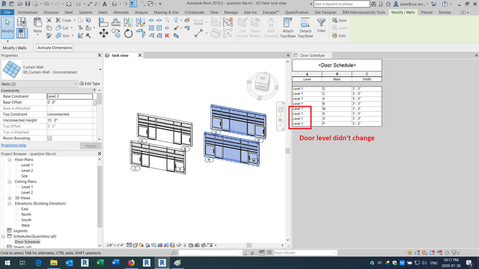 Solved: Curtain wall door showing wrong level info - Autodesk Community -  Revit Products