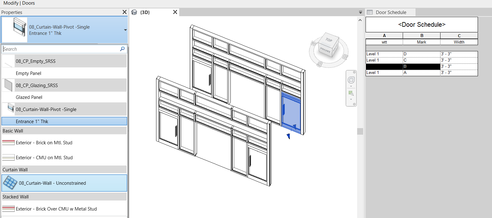 Solved: Curtain wall door showing wrong level info - Autodesk Community