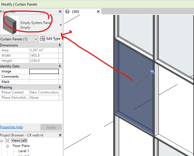 Solved Curtain Wall Empty panel Error Revit 2021.1 Autodesk