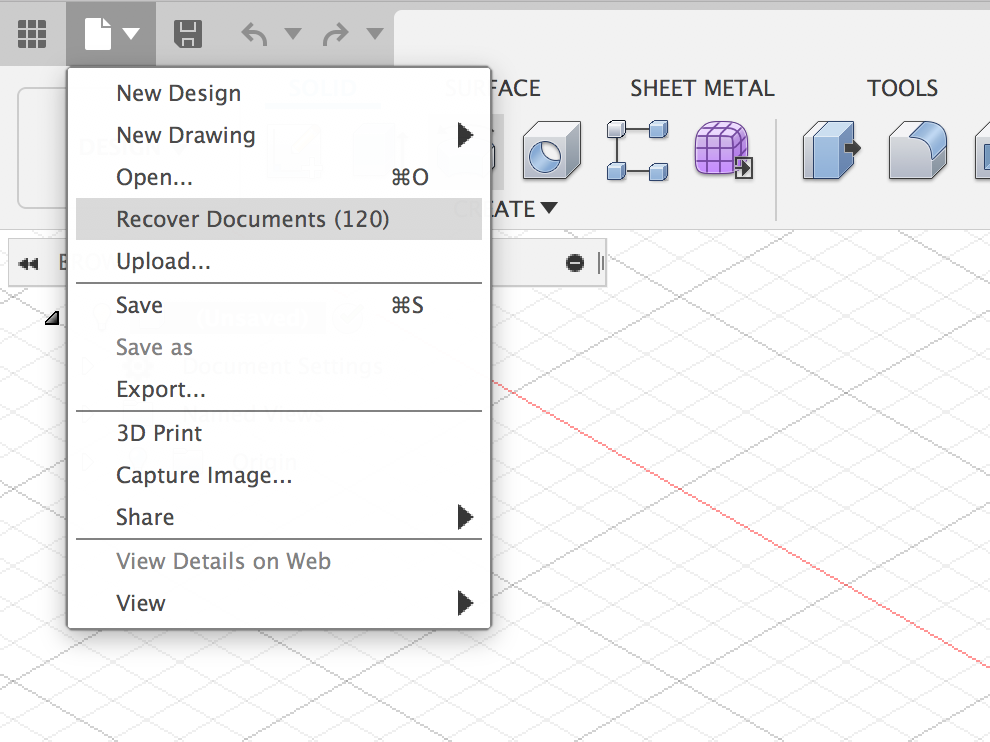 fusion 360 recovery files