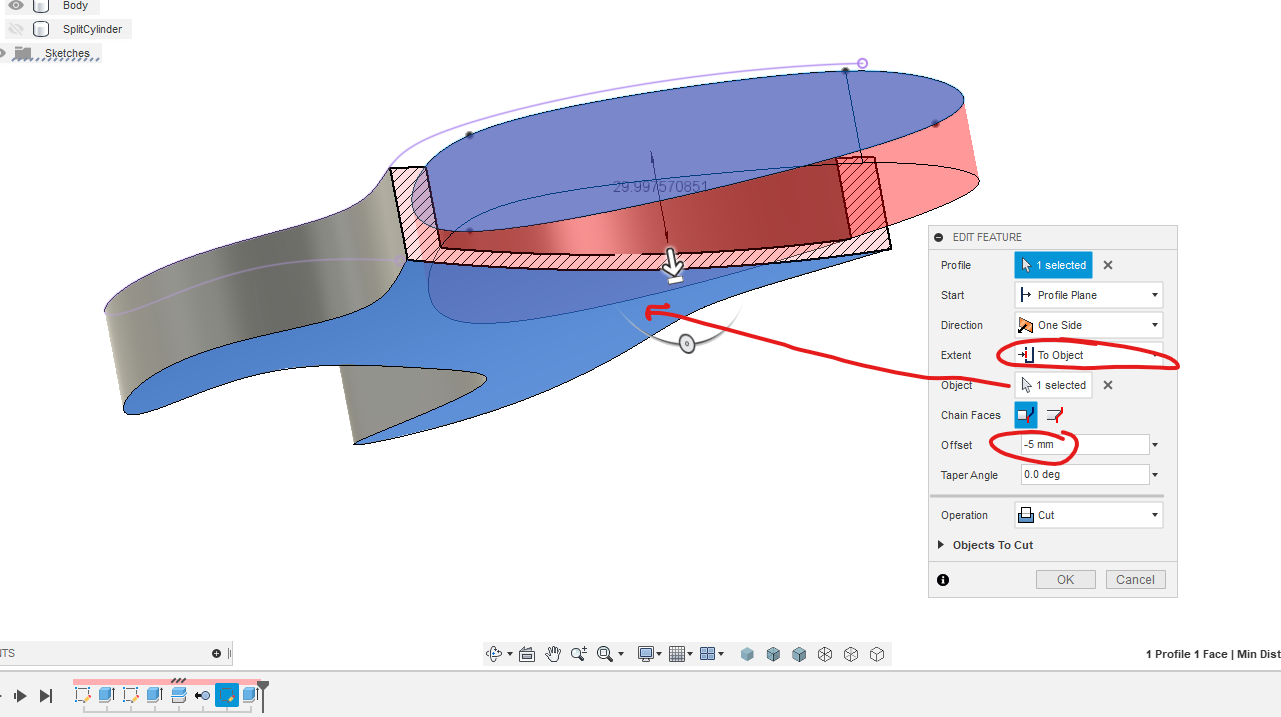 Solved: Cylinder shaped surface for cut type extrusion - Autodesk Community
