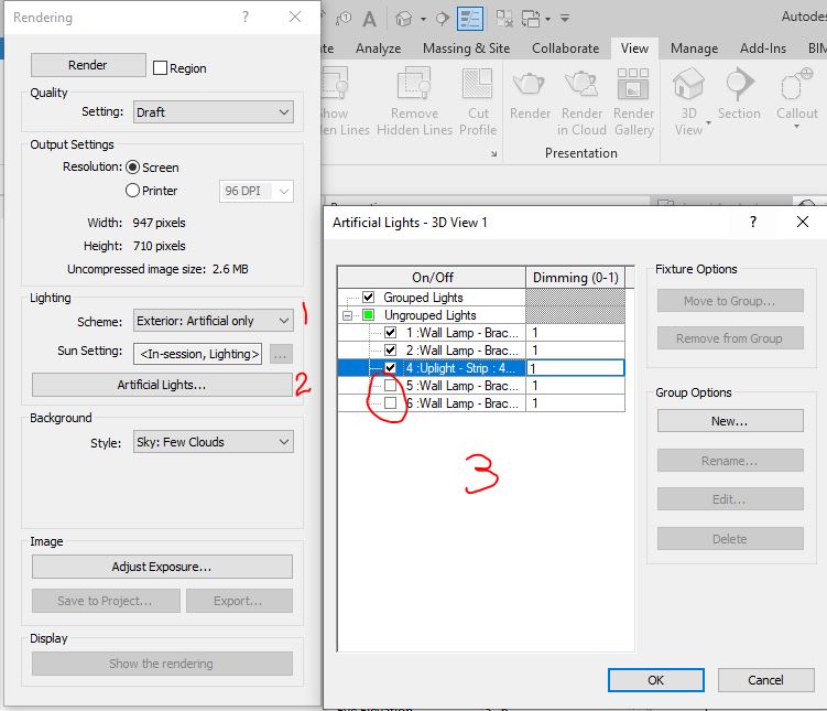 Revit Artificial Lights Not Rendering Same Time Autodesk Community