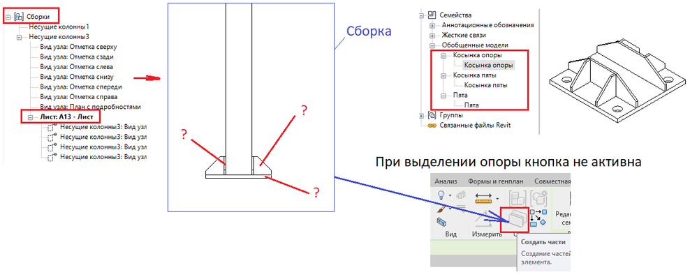 Ни один из созданных элементов не является видимым на виде план этажа revit