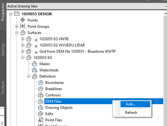 Solved: Data reference a surface from DEM - Autodesk Community