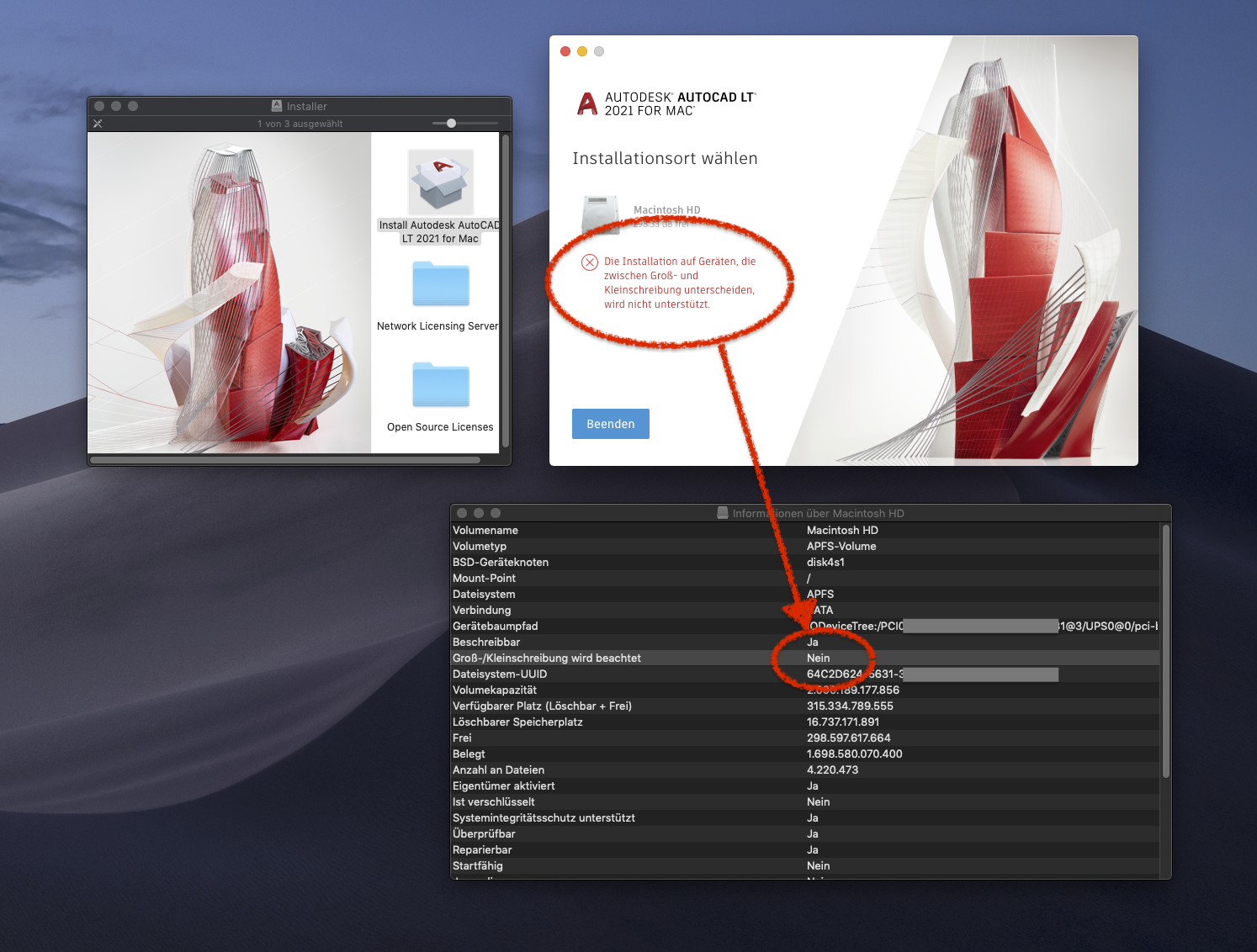 Gelöst AutoCAD LT 2021 for Mac Bug, Installing Impossible