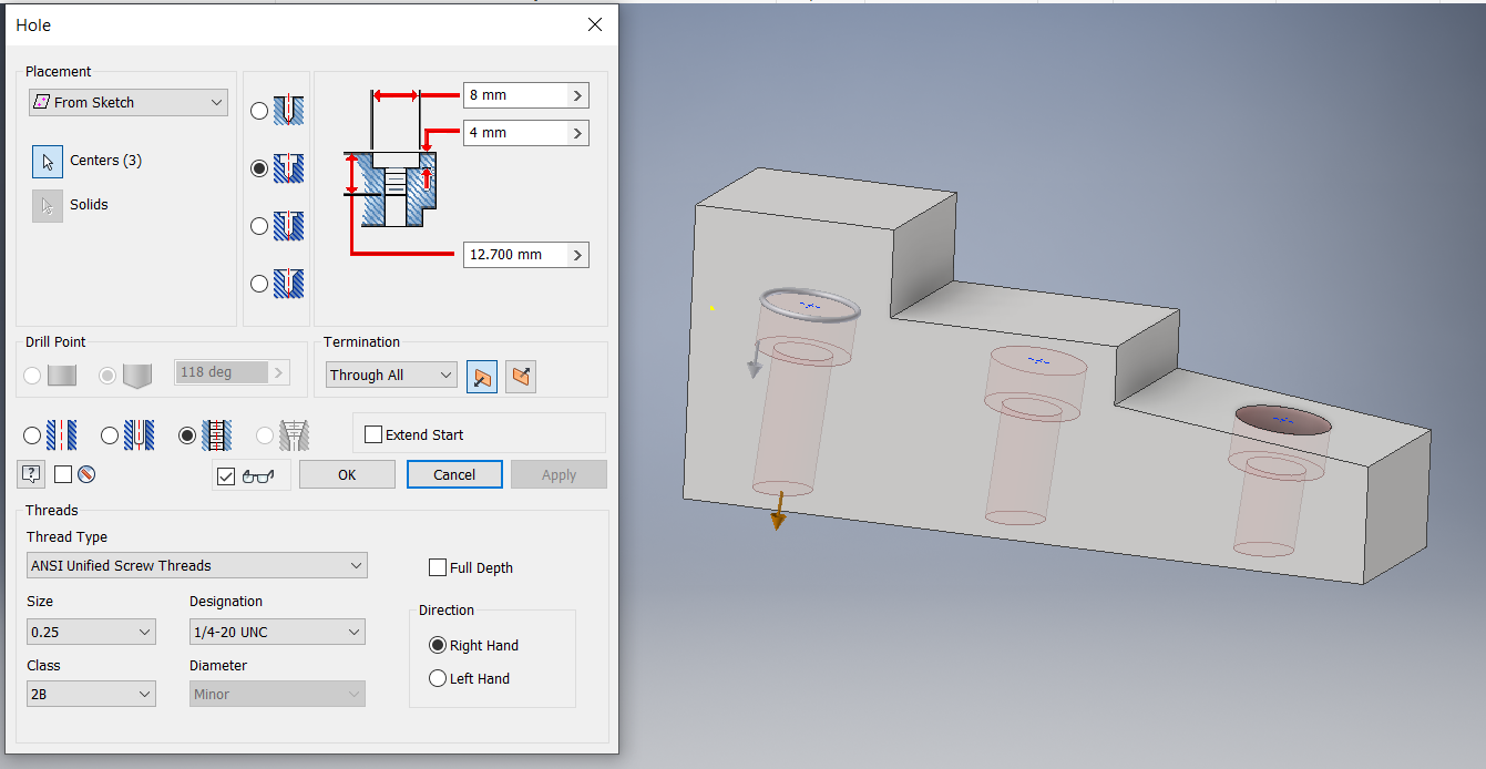 Solved: How to replicate the angle of a hole feature - Autodesk Community