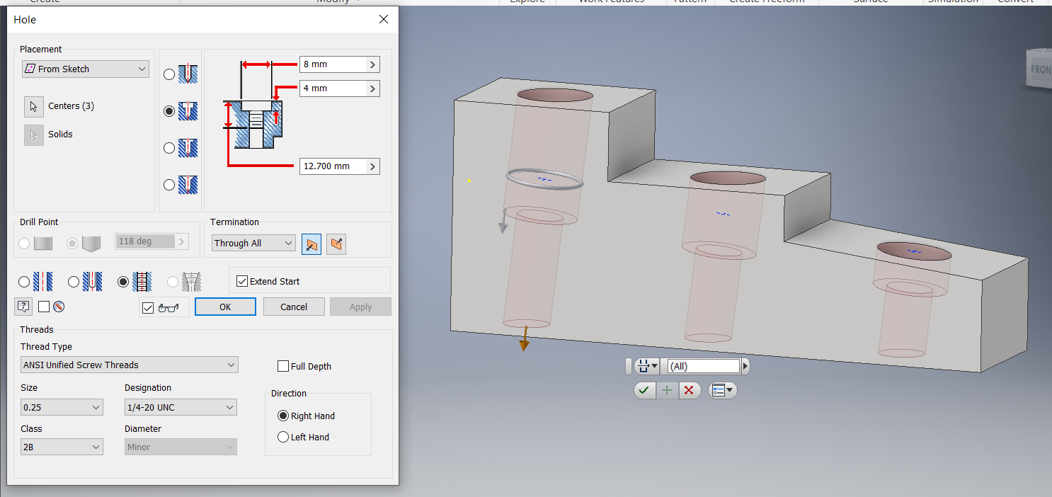 Solved: How to replicate the angle of a hole feature - Autodesk Community