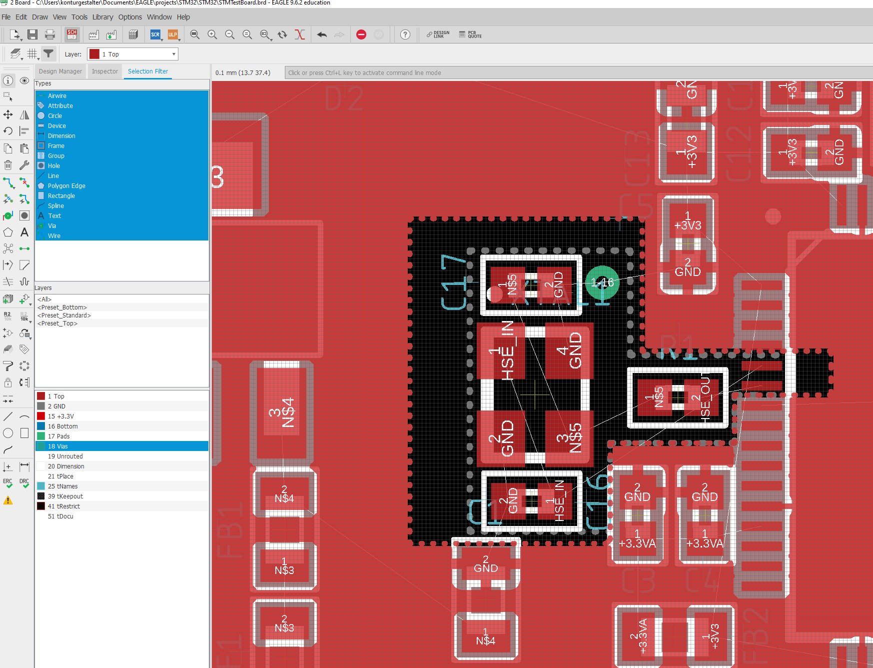 Solved: Connecting to a ground pour in a multi-layer pcb in eagle -  Autodesk Community - EAGLE