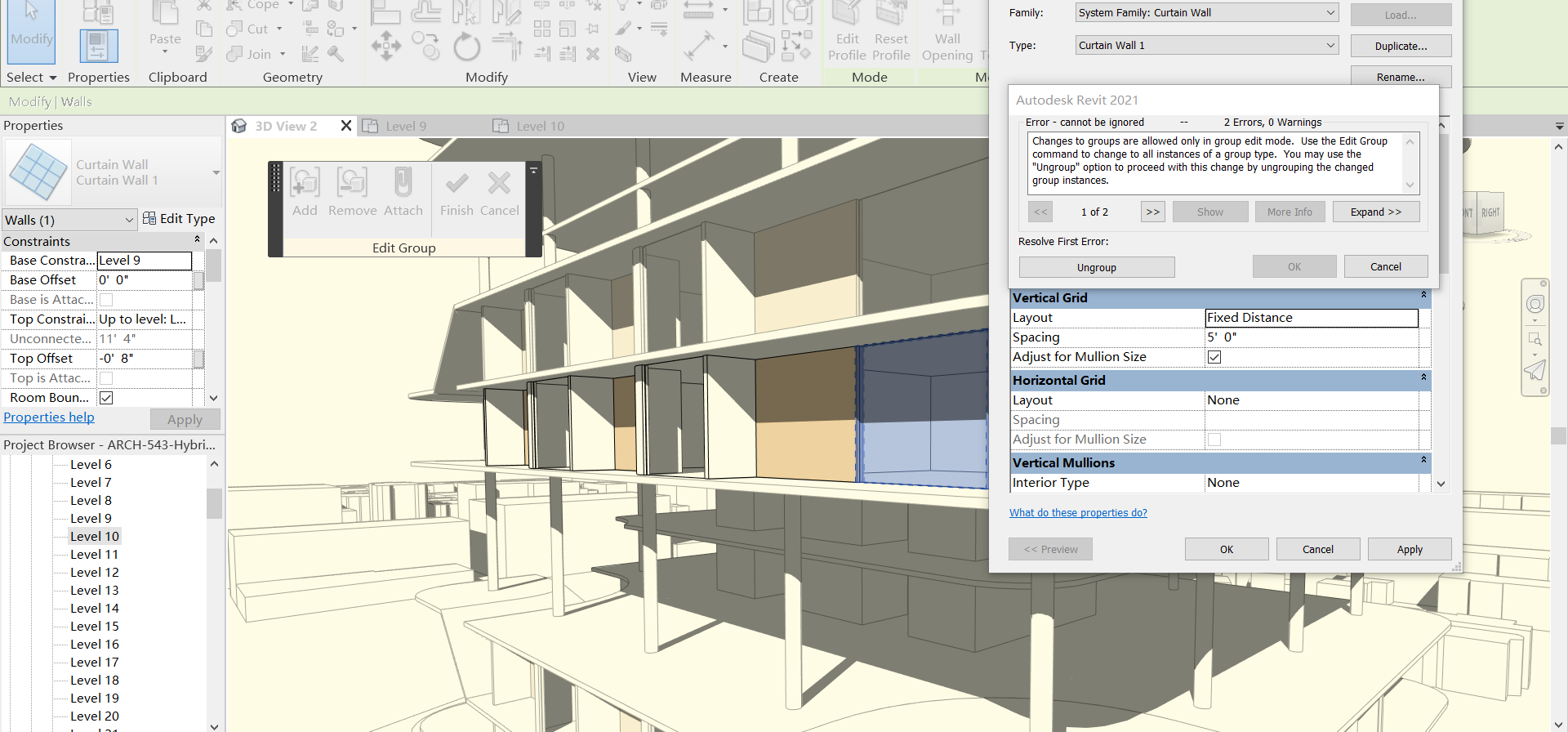 Solved: Cannot change the grid of curtain walls in a group! - Autodesk ...