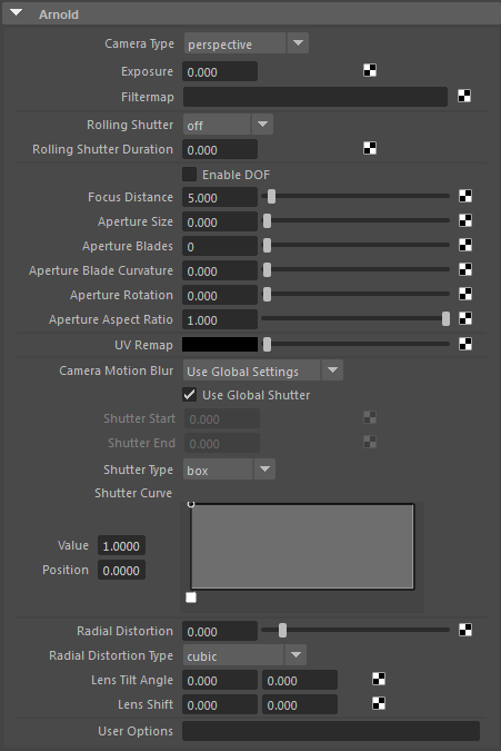 Solved: Where is Arnold's 'Lens Tilt Angle' in the Attribute editor ...