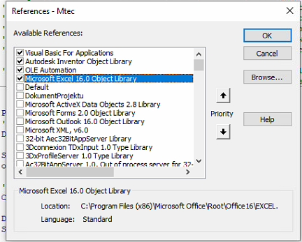 Microsoft word object library как подключить