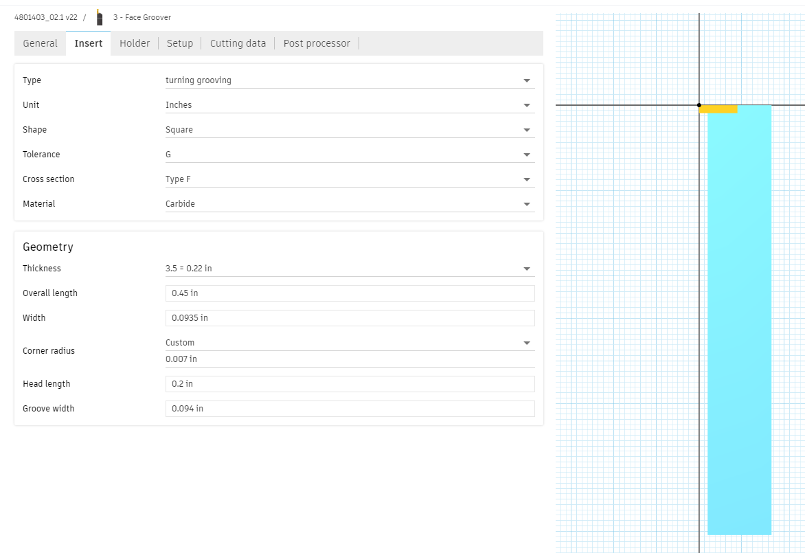 cant create a face grooving tool - Autodesk Community