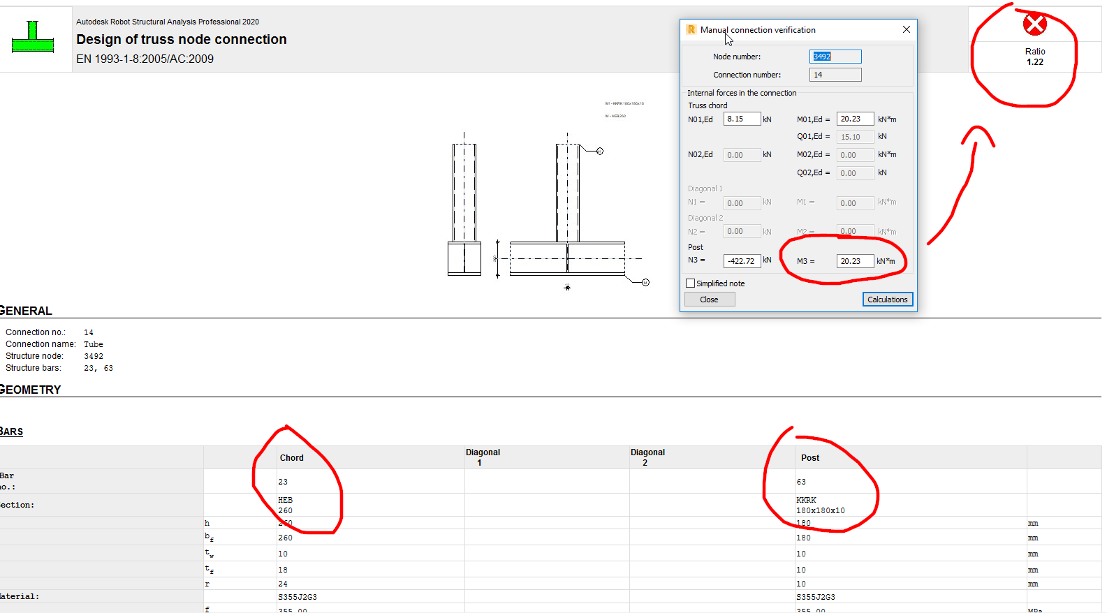 Truss node T connection design - sign of moment - Autodesk Community