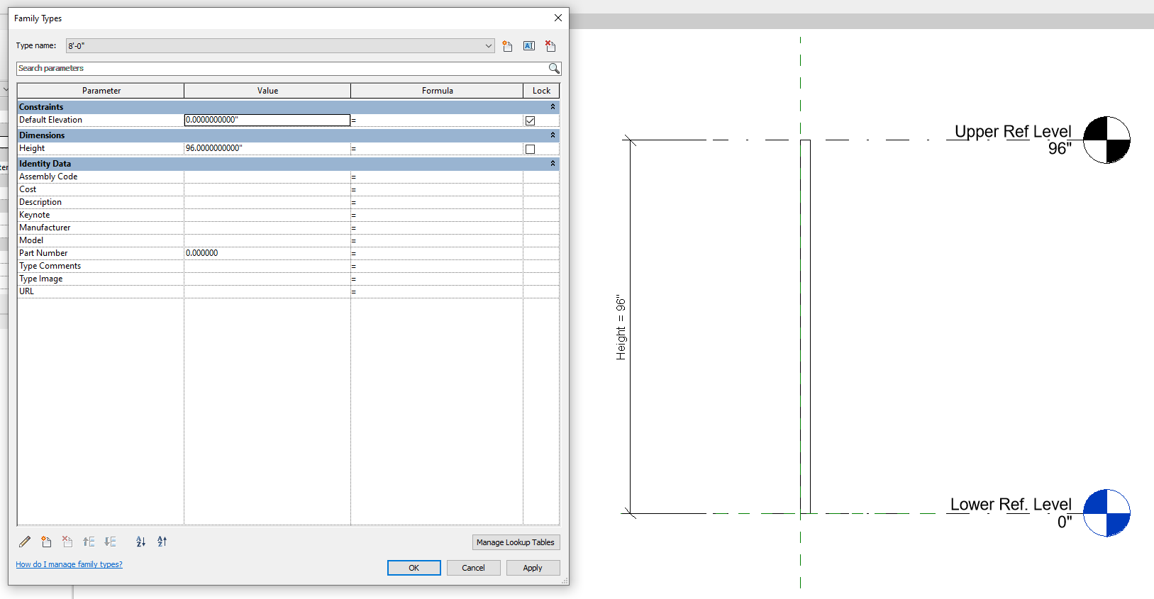 Generic Model two level based family, height parameter to define family ...
