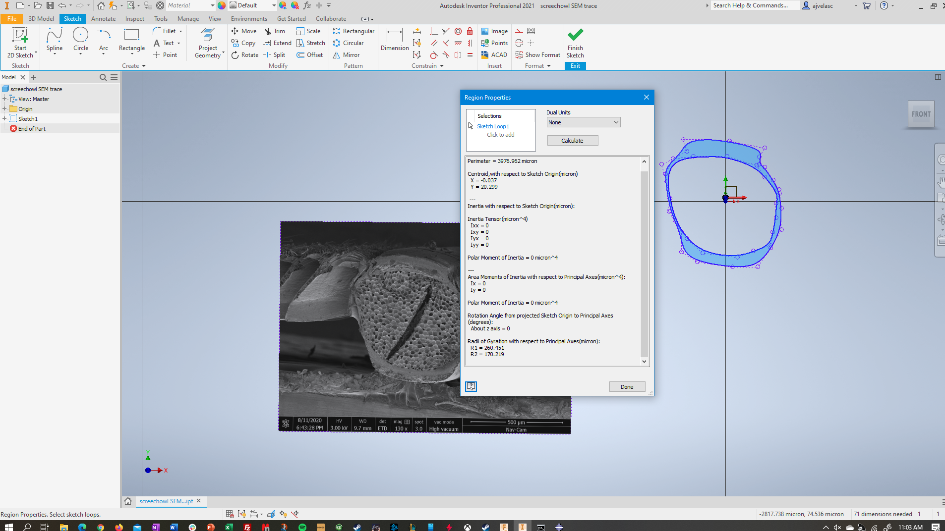 Solved: Problem with calculating area moment of inertia for small scale ...