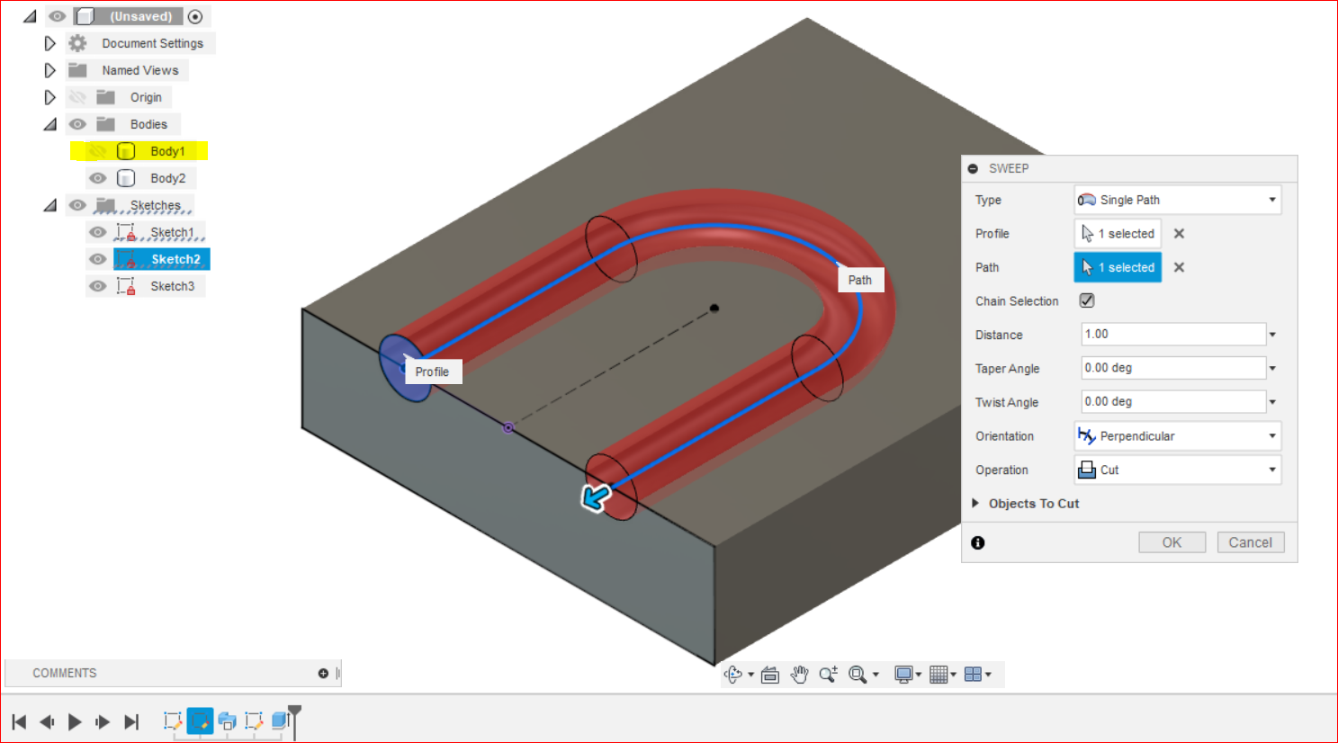 Solved: Cutting an already swept feature from a solid body - Autodesk ...