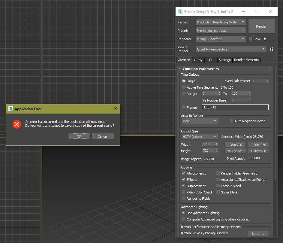 3ds Max 2021.3 Crashes when Load Preset render - Autodesk Community - 3ds  Max