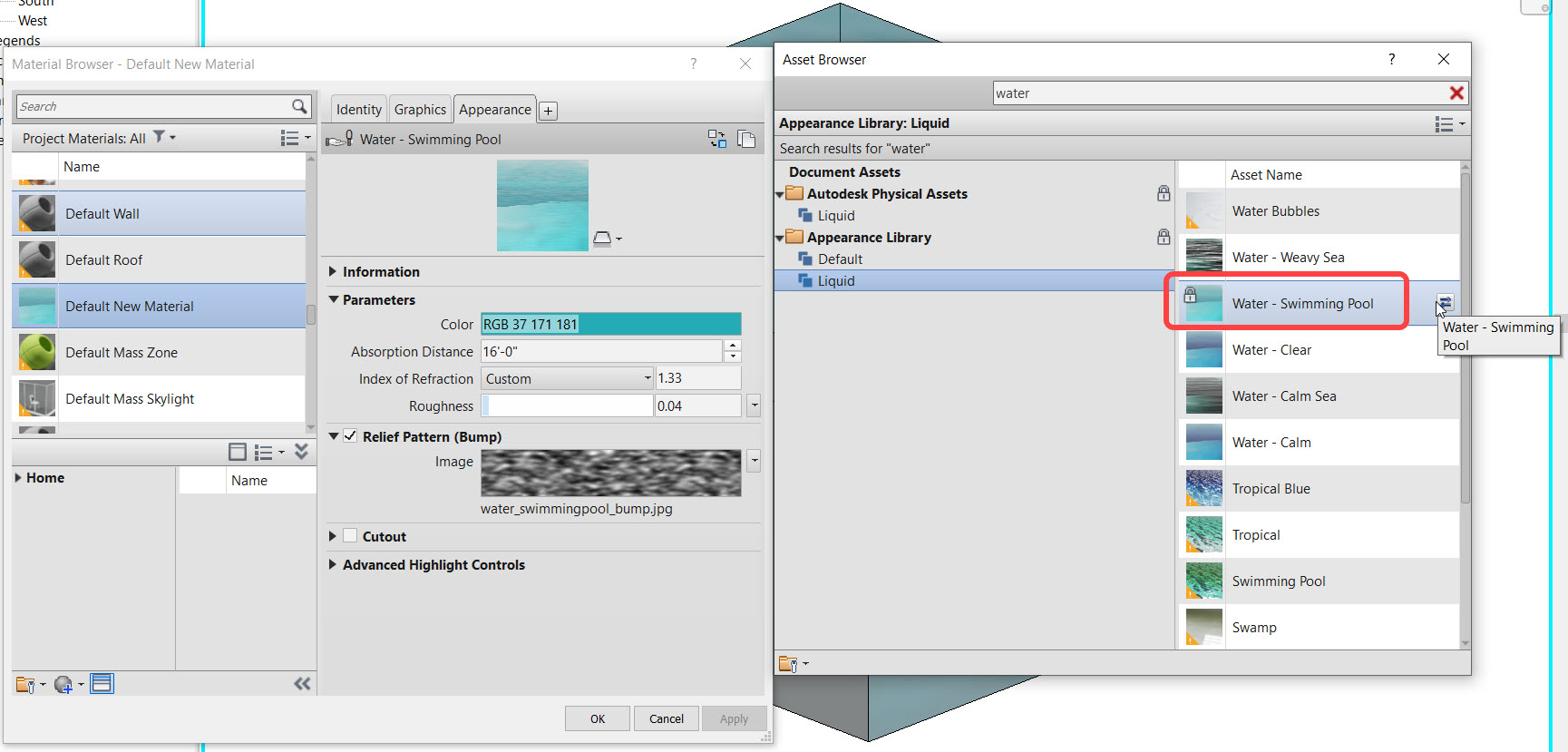 Water in swimming pool - Autodesk Community