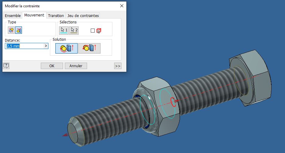 Résolu : Comment réaliser une liaison vis-écrou avec Inventor ???? -  Autodesk Community - International Forums