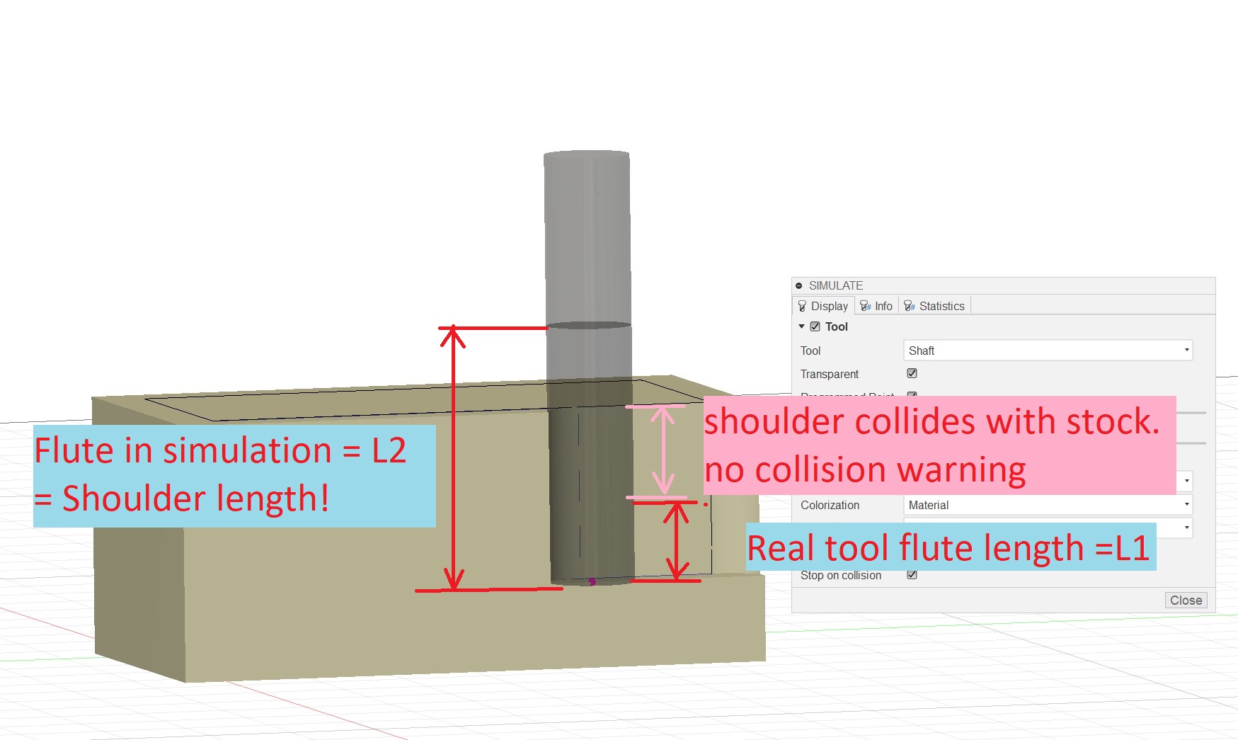 Shoulder collides with stock. No collision warning. Invalid spiral ...