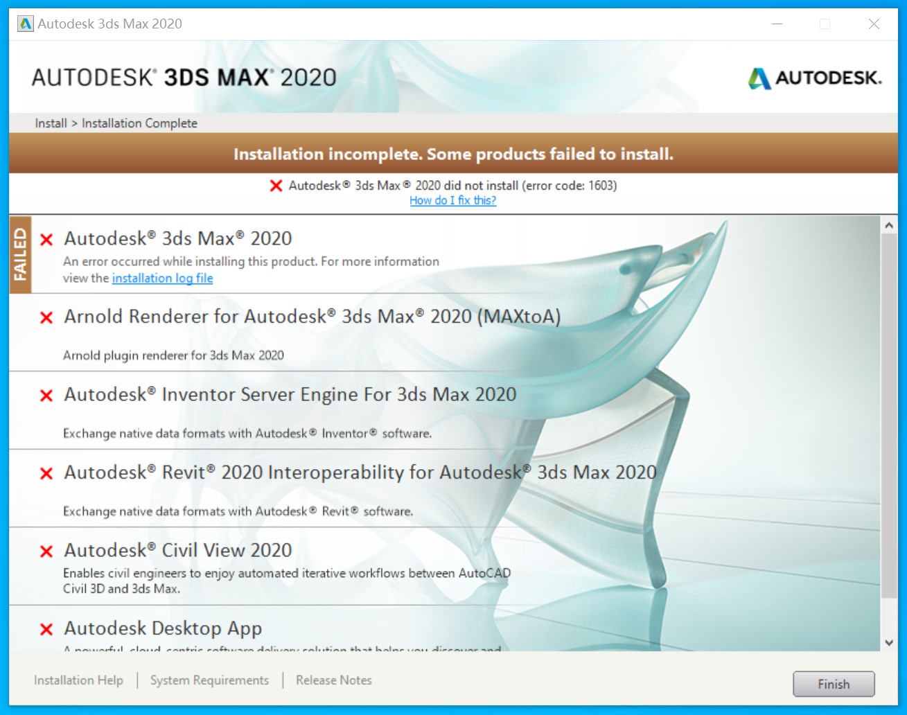 Solved: 3ds Max 2021 installation error 1603 - Autodesk Community -  Subscription, Installation and Licensing