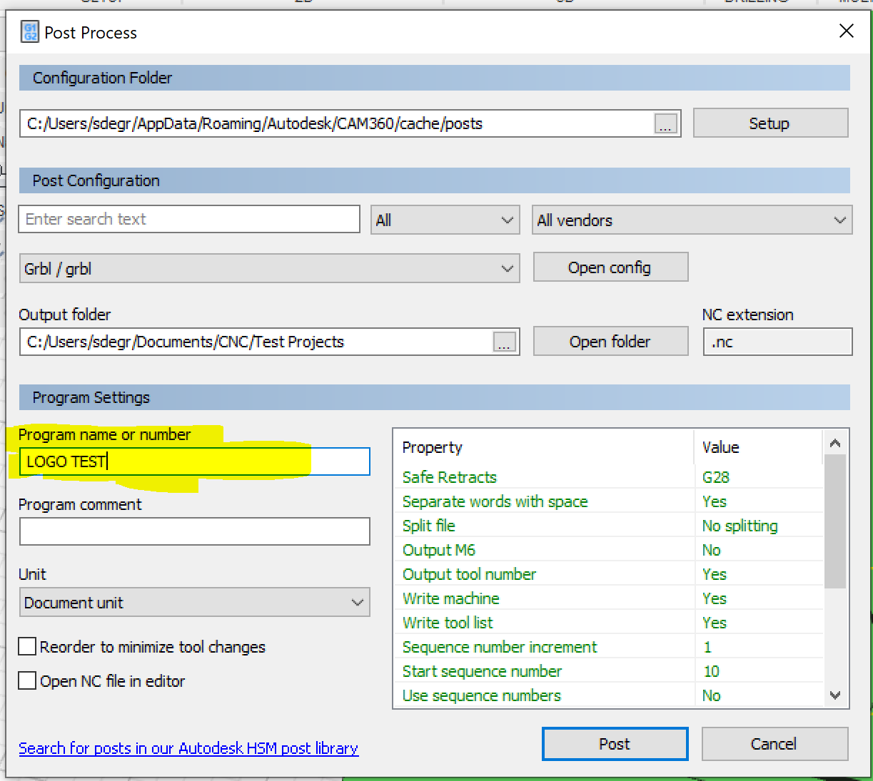 Solved Can't rename post process .nc files Autodesk Community