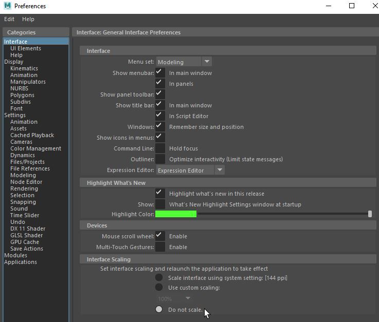 Preferences Maya Monitor do not scale.jpg