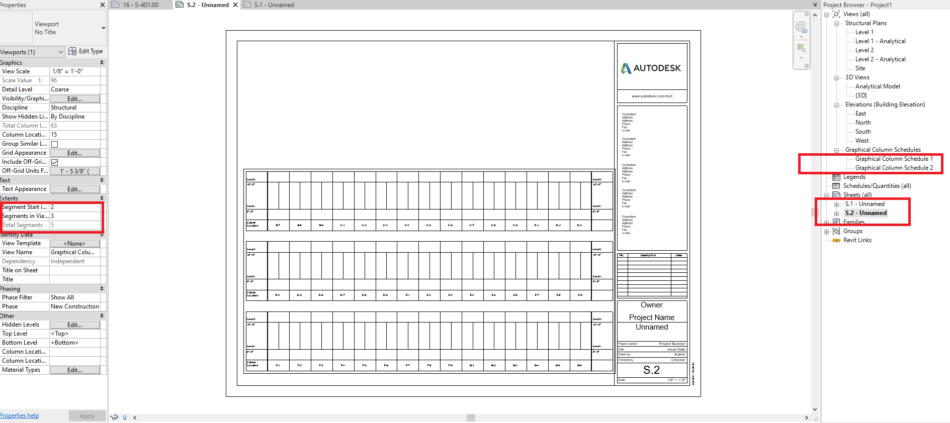 Solved: how to crop the graphical concrete column schedule? - Autodesk