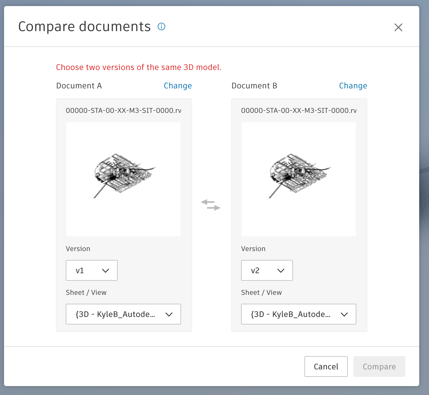 Comparing Changes between *different* models? - Autodesk Community