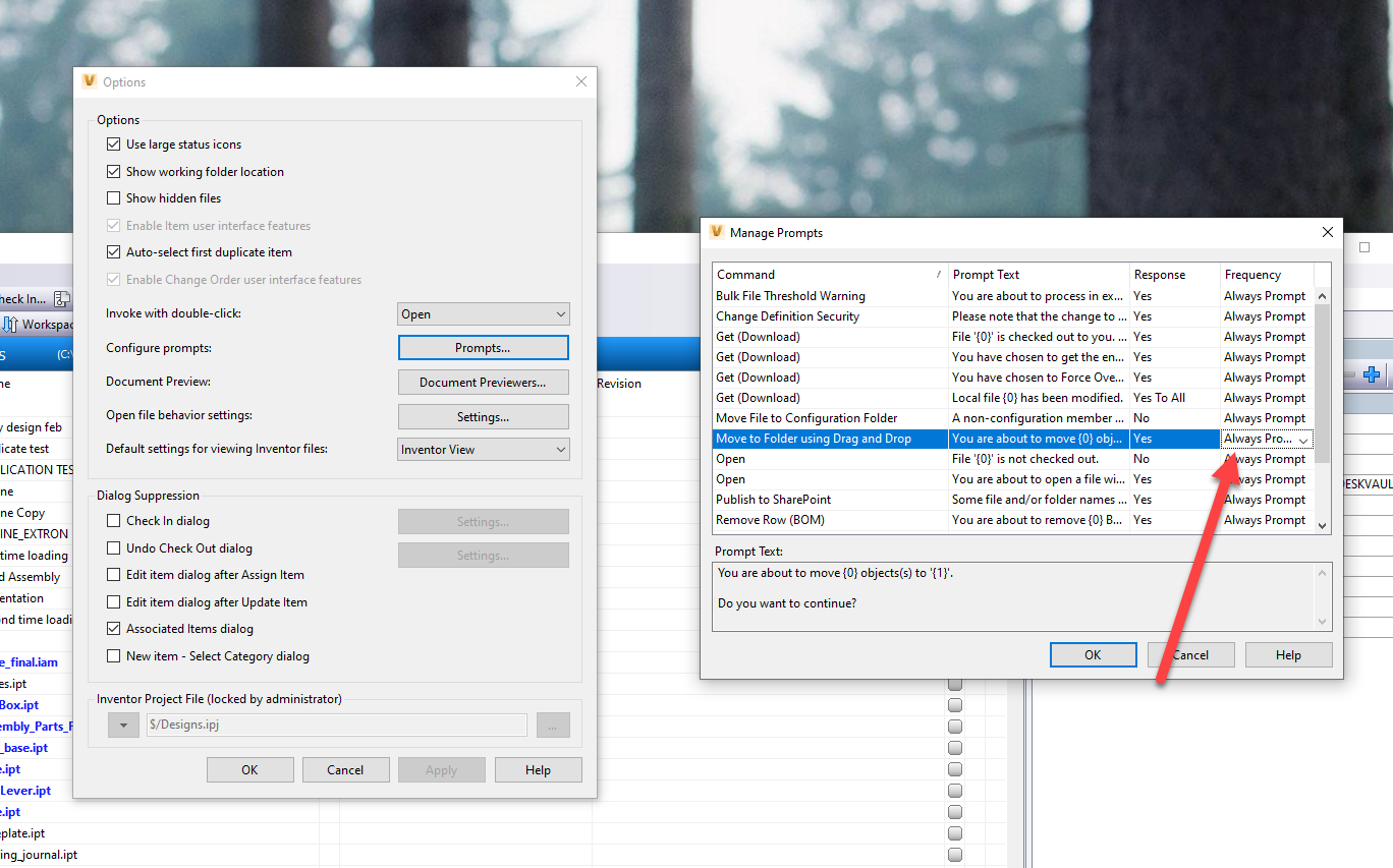 prompting before executing a drag and drop file/folder move Autodesk