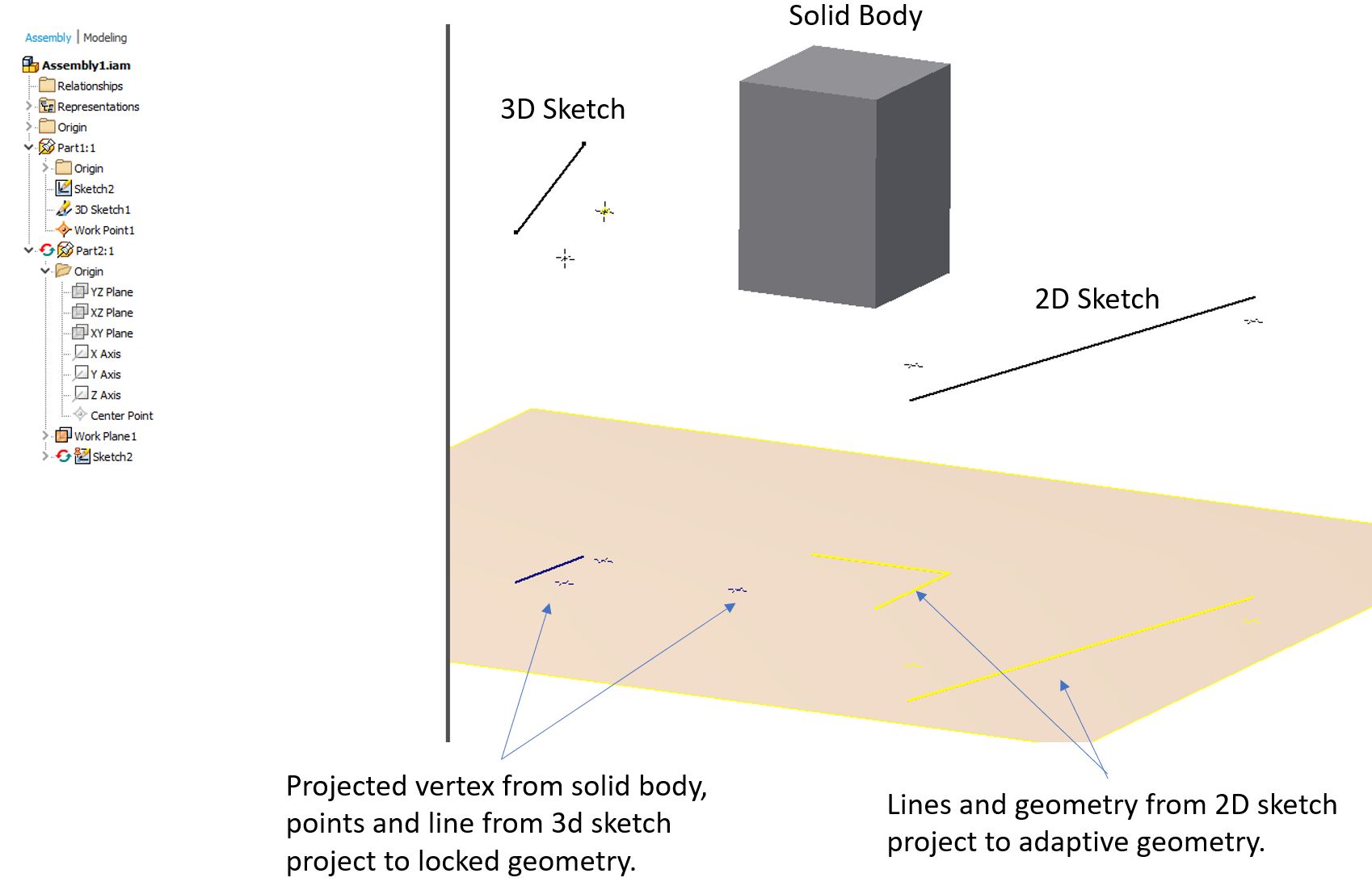 Issues projecting various geometry across parts. . . - Autodesk Community