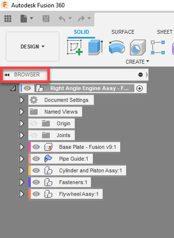 How to reach browser in Fusion 360 - Autodesk Community