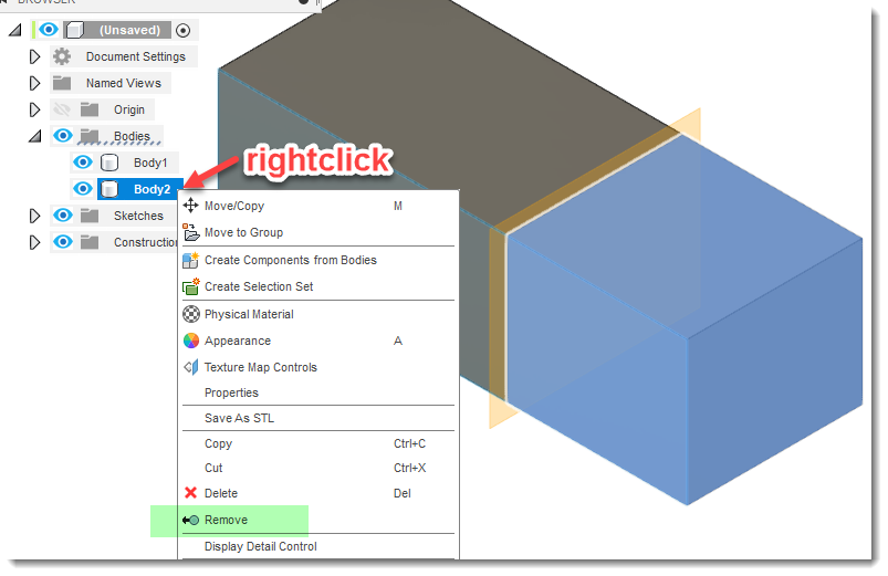 Solved: Split body & remove - Autodesk Community - Fusion 360