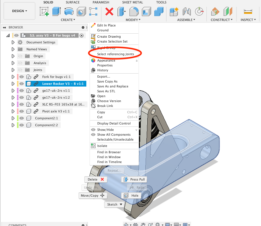 Solved: How find the correct joints in larger complex assemblies ...